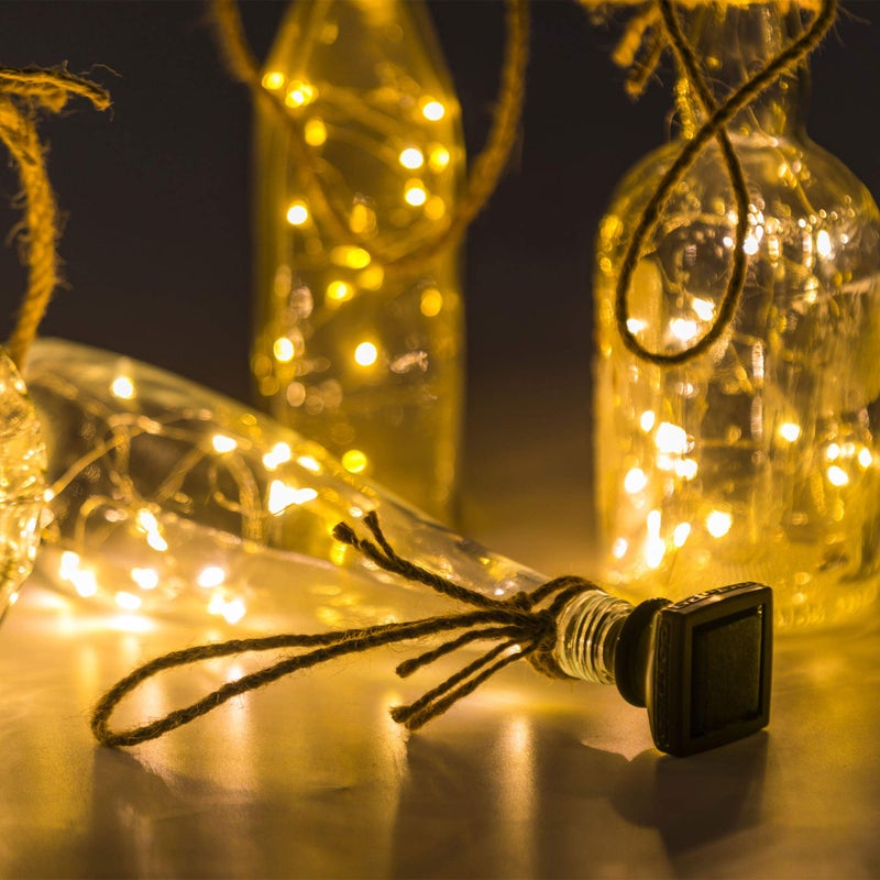 YJFWAL Upgraded 12 Pack Solar Wine Bottle Lights, 20 LEDs Waterproof Copper Light, Bottle Light Fairy Cork String Lights for Yard Patio Decor, DIY Birthday Gift for Mom Grandma Girlfriend(Warm White) - Image 5